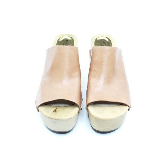 Michael Kors Beatrice Platform Sandal Heel Open Toe Tan Leather Womens US 8M - Picture 3 of 10